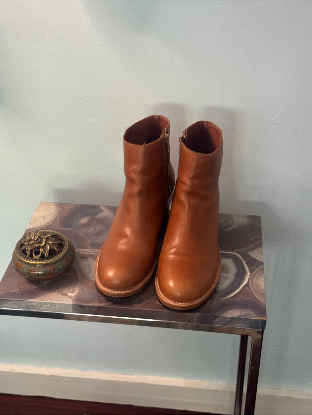 Women's Tan Leather Ankle Boots - Portland leather goods - Picture 6 of 10